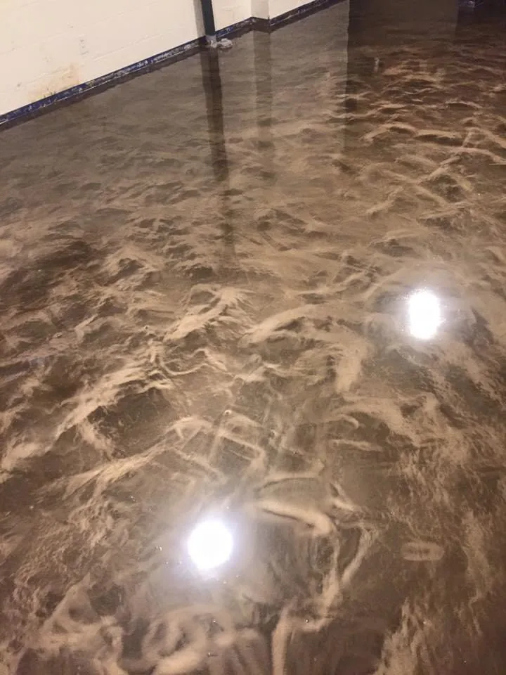 Decorative metallic epoxy floor project by 1st Epoxy