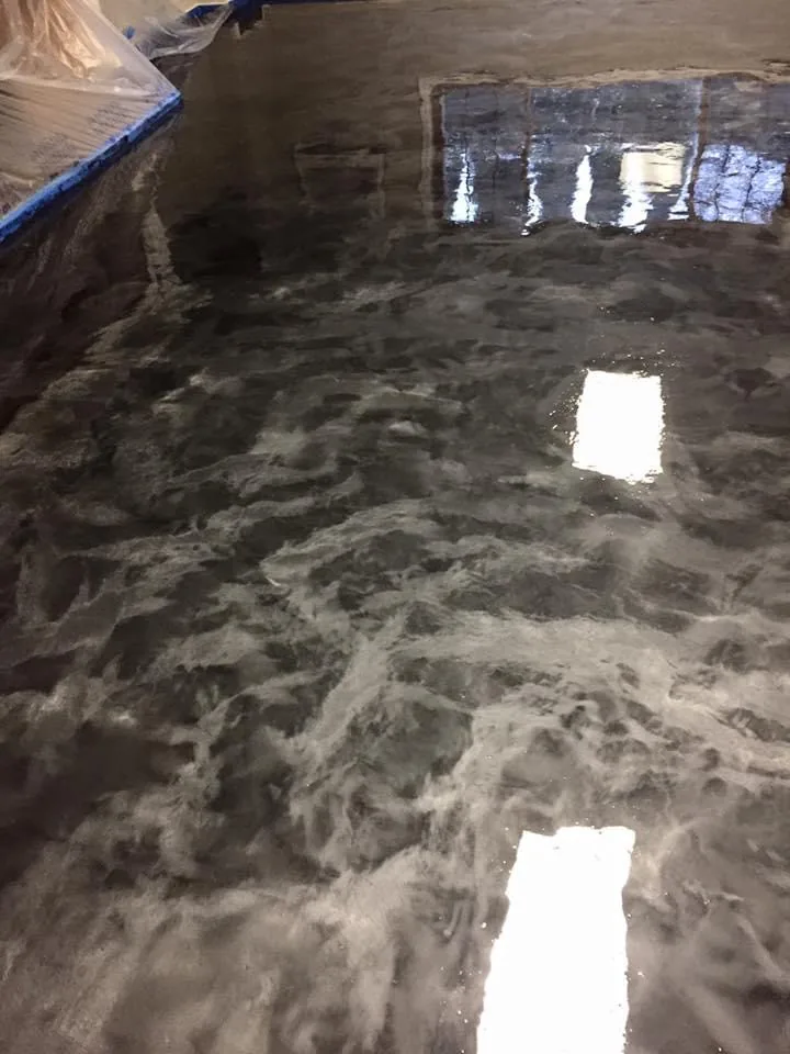 Decorative metallic epoxy floor project by 1st Epoxy