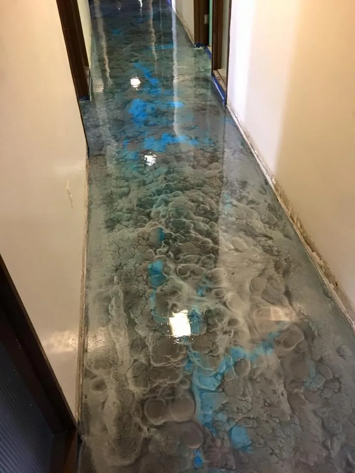Decorative metallic epoxy floor project by 1st Epoxy