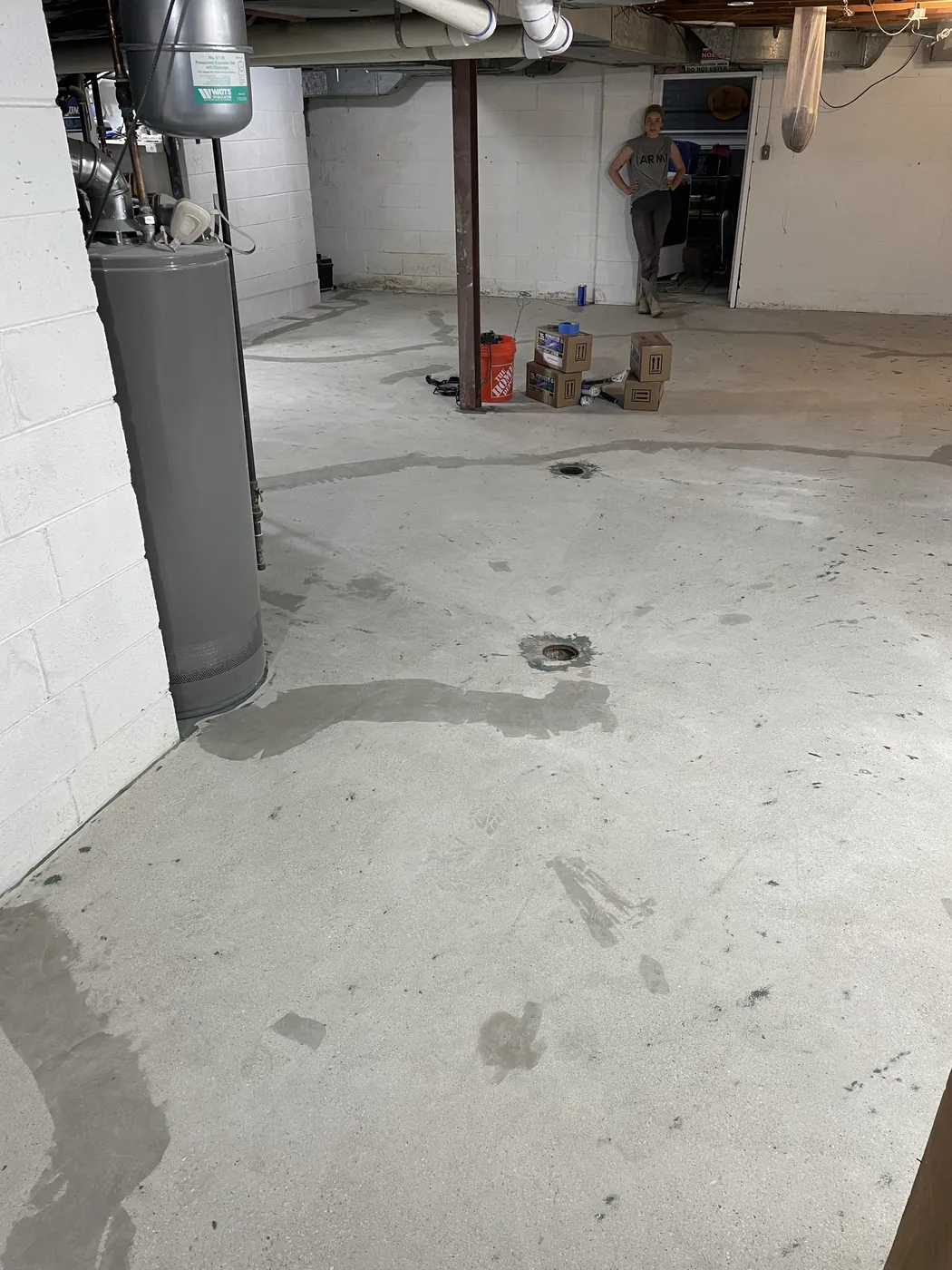 Concrete floor preparation before epoxy coating by 1st Epoxy